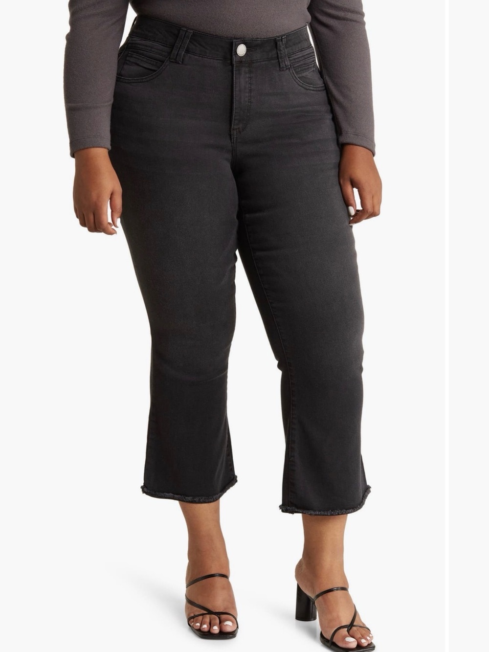 Democracy Ab-Solution Women's Black Cropped Flare Jeans